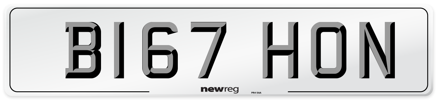 B167 HON Number Plate from New Reg